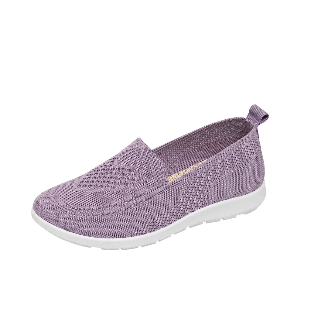 Zapatillas de mujer de malla con construcción cosida