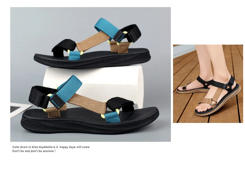 Sandalias de lona para hombre con ajuste de abrojo