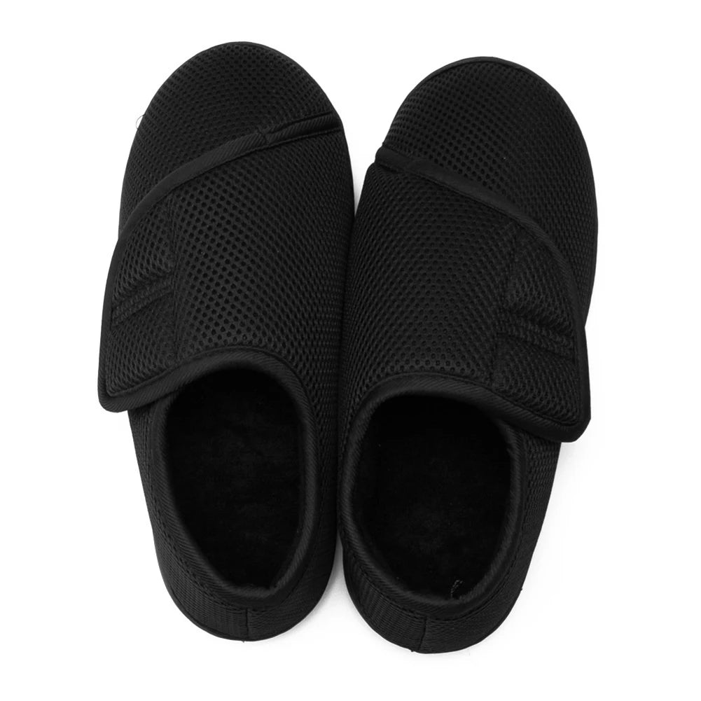 Zapatillas amplias con abrojo e interior de peluche