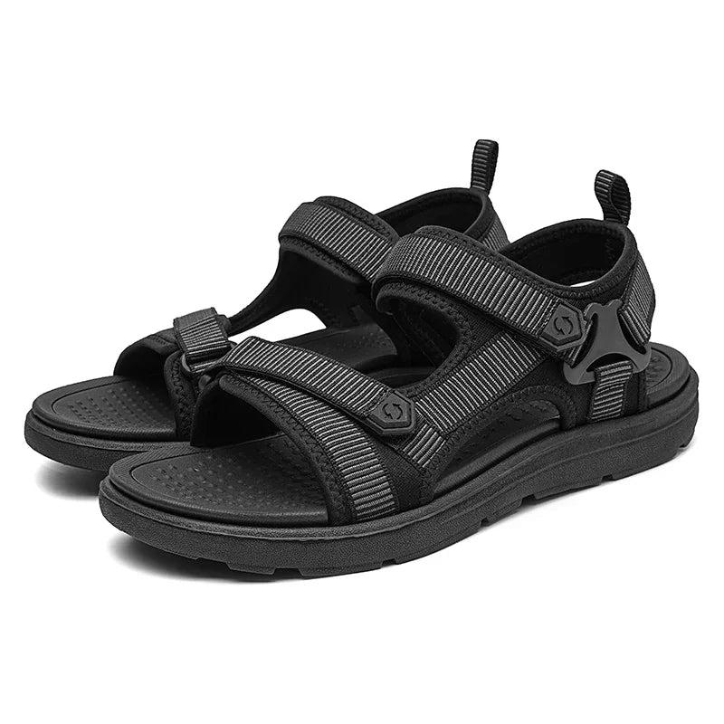 Sandalias de cuero sintético con abrojo y base de EVA
