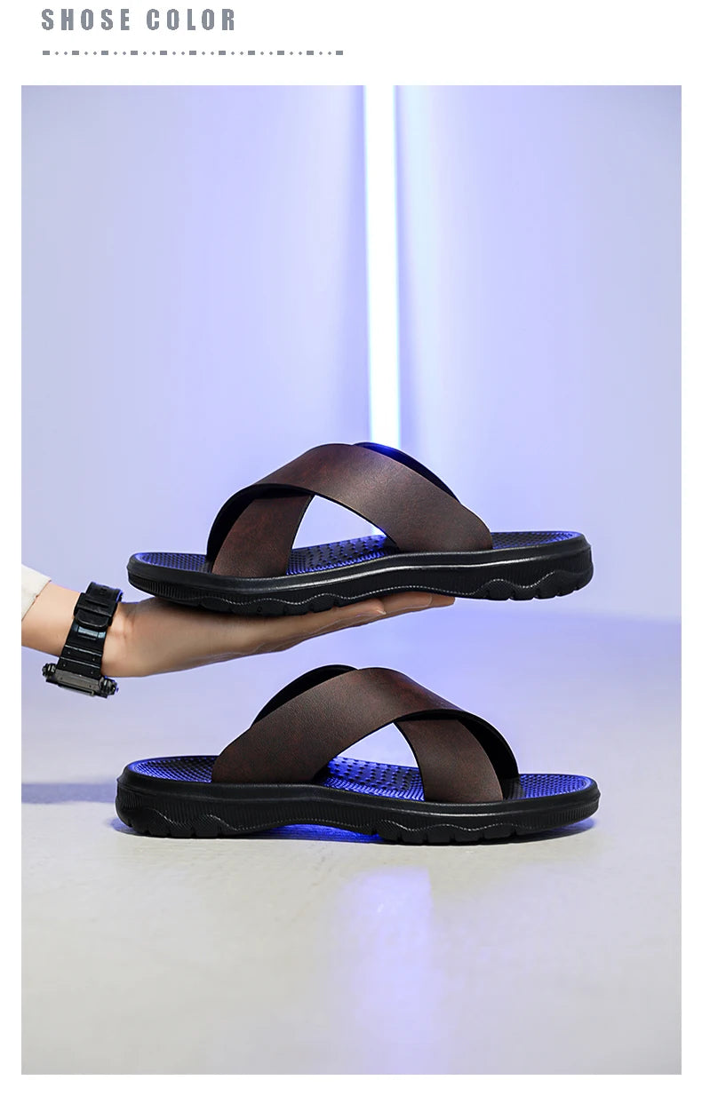 Sandalias de tiras para hombre con suela de goma