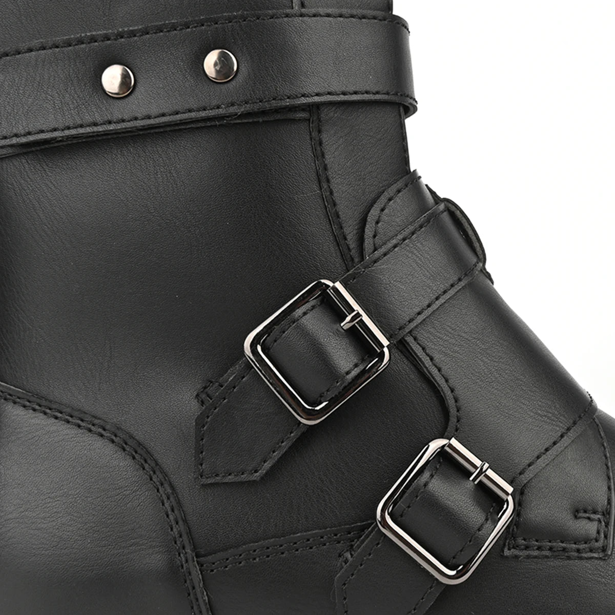 Botas de hombre con cierre lateral y hebilla de estilo retro