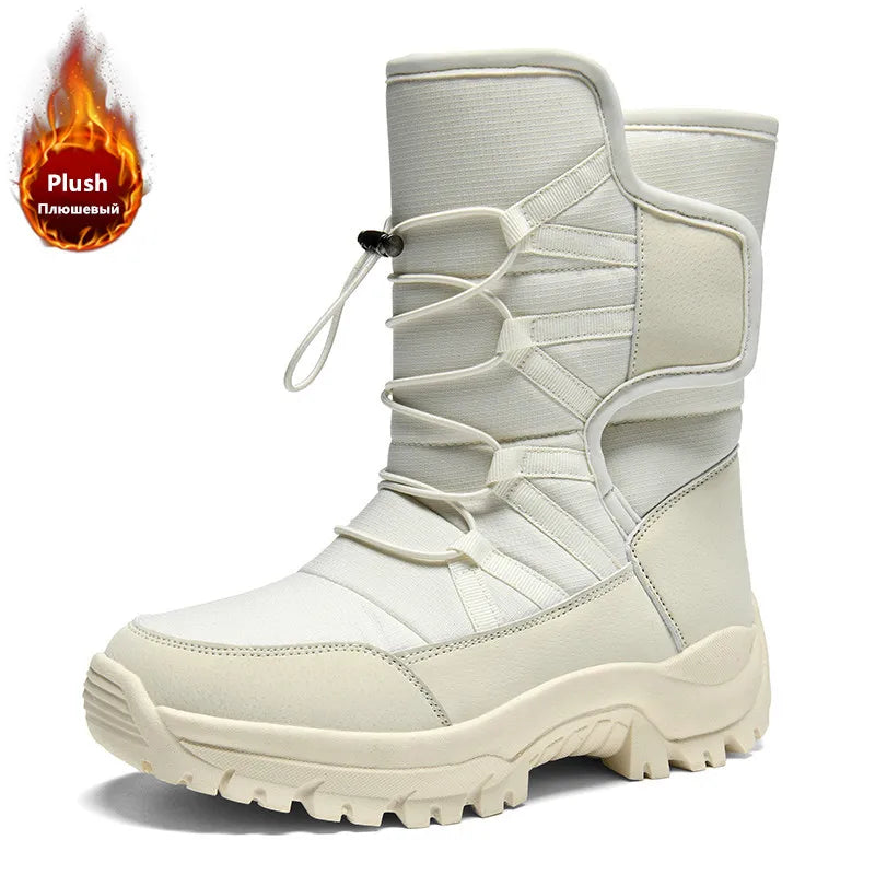 Botas de invierno de tejido elástico con interior de peluche