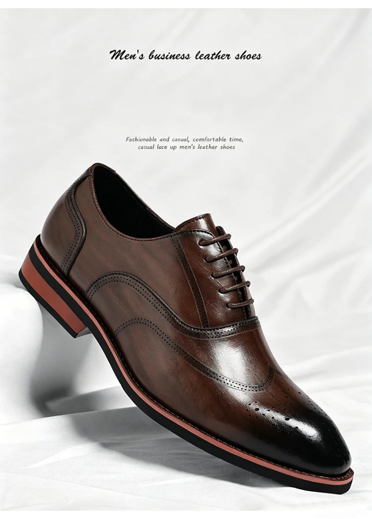 Zapatos Derby de PU con picado brogue