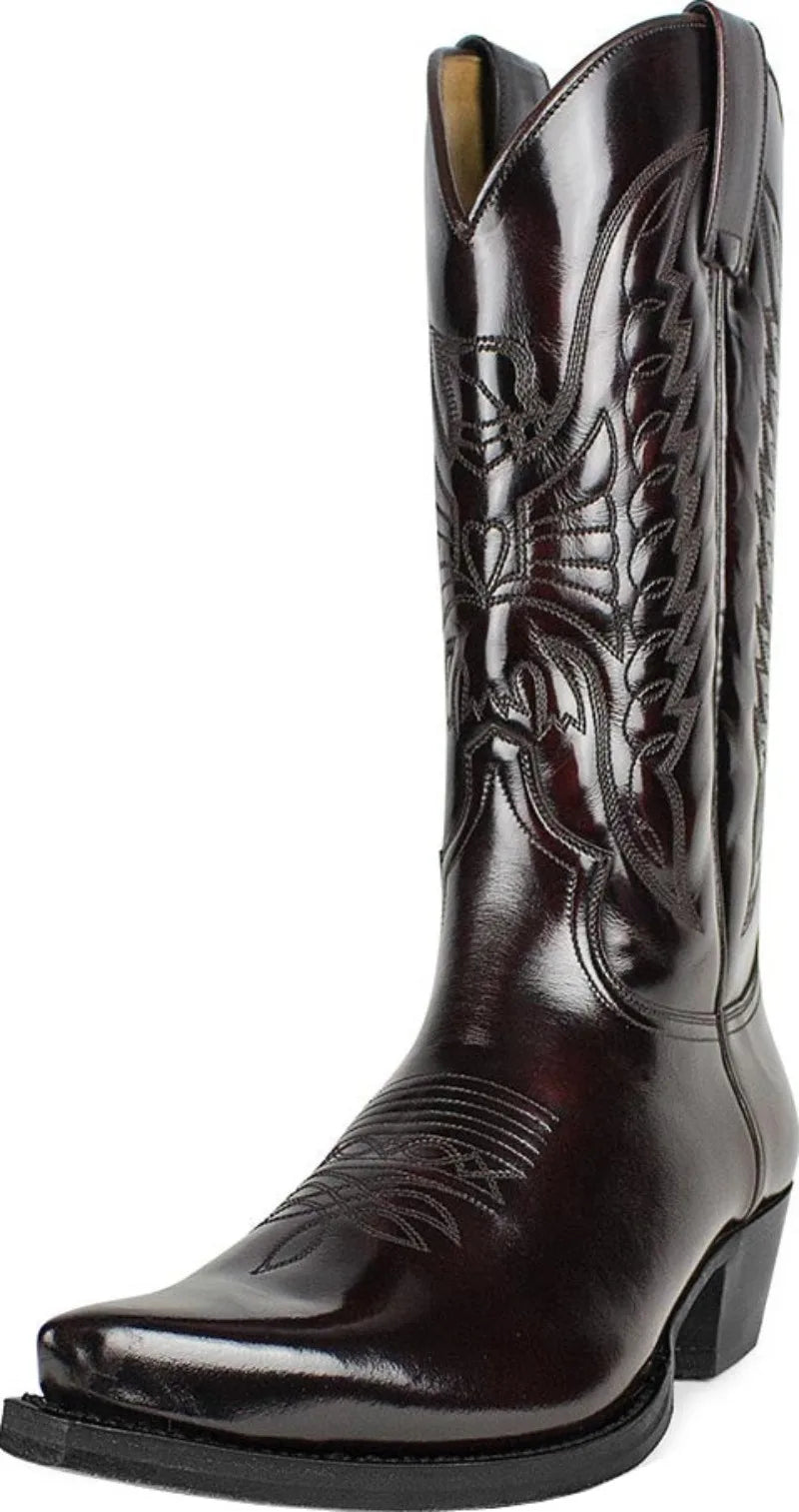 Botas texanas de punta afinada con detalles bordados