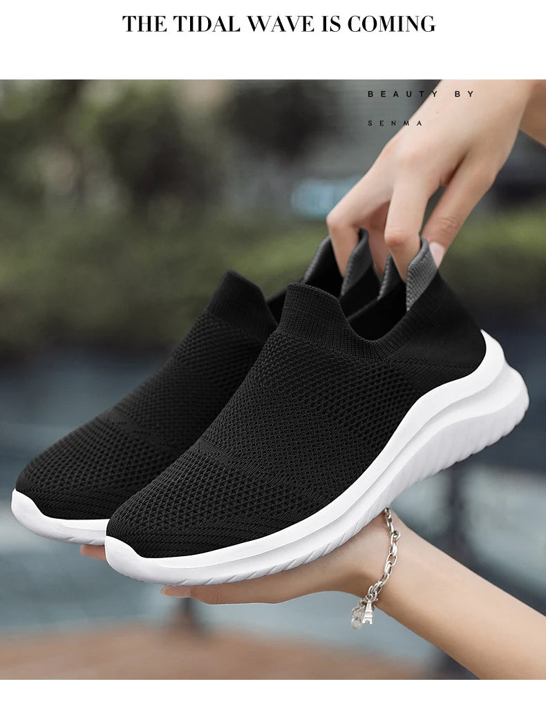 Zapatillas unisex sin cordones con capellada de malla y base de EVA