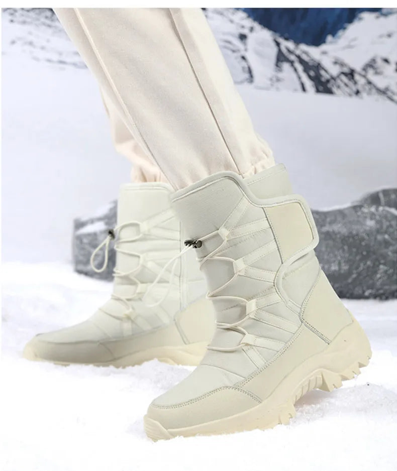 Botas de invierno de tejido elástico con interior de peluche