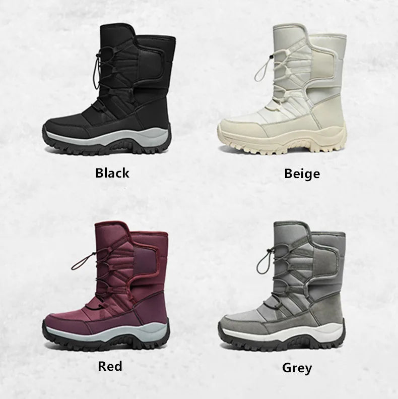 Botas de invierno de tejido elástico con interior de peluche