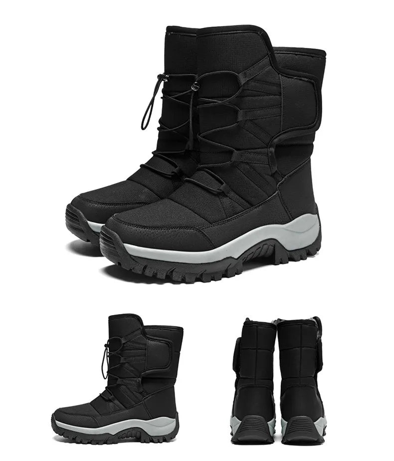 Botas de invierno de tejido elástico con interior de peluche