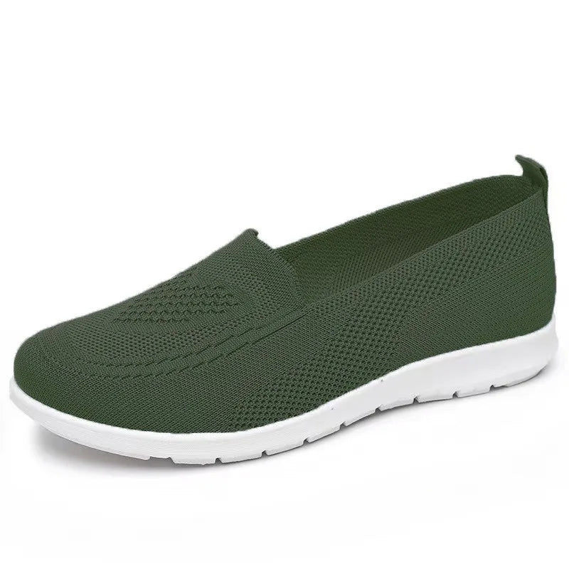 Zapatillas de mujer de malla con construcción cosida