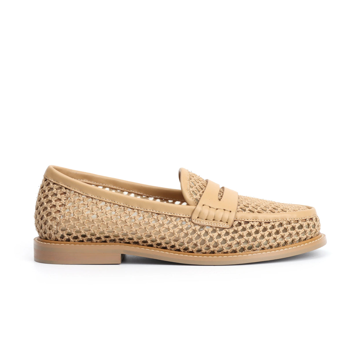 Mocasines de mujer de malla con plantilla de cuero