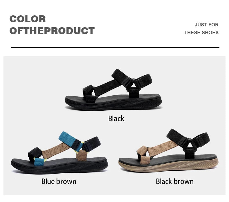 Sandalias de lona para hombre con ajuste de abrojo