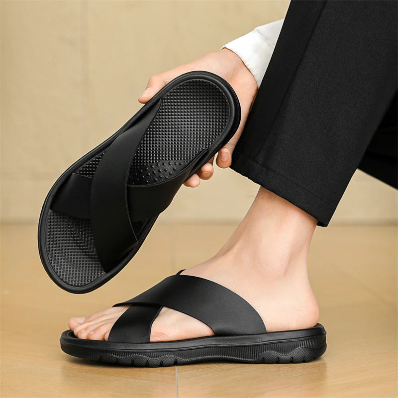Sandalias de tiras para hombre con suela de goma