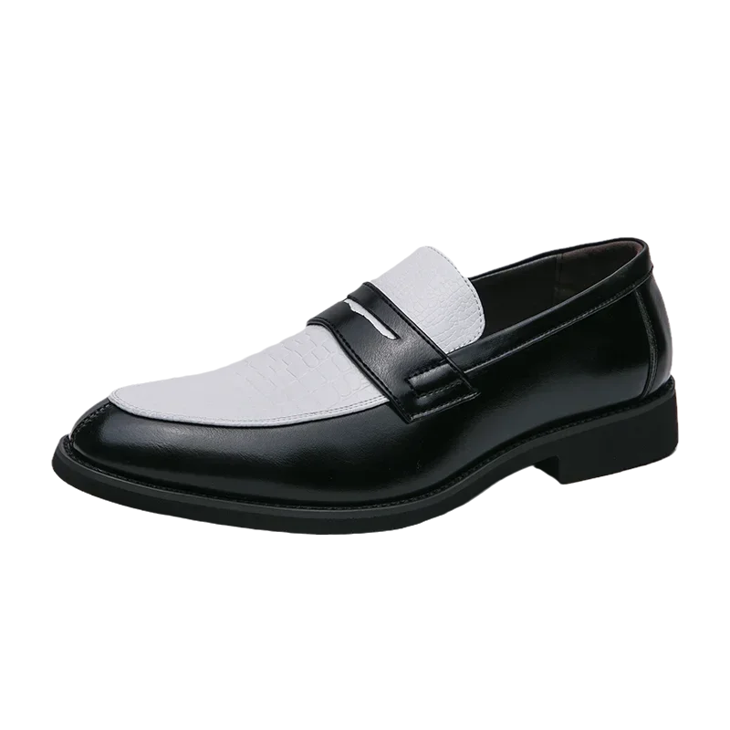 Mocasines penny de PU con textura tipo cocodrilo