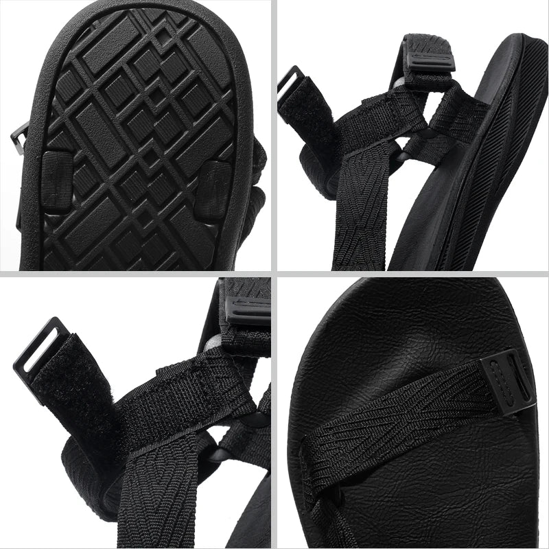 Sandalias de lona para hombre con ajuste de abrojo
