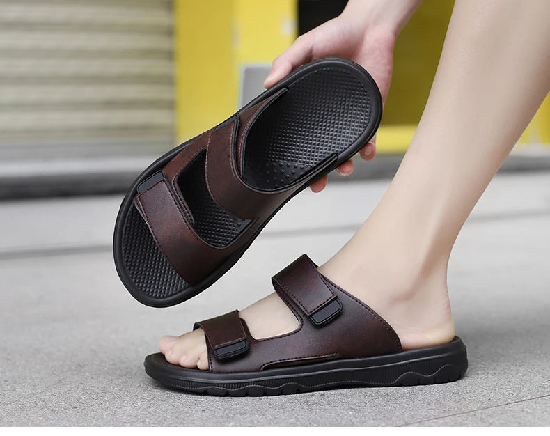 Sandalias de tiras para hombre con suela de goma