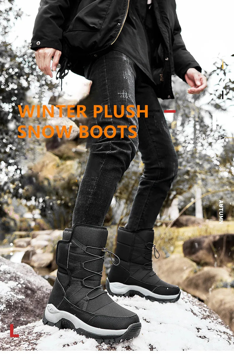 Botas de invierno de tejido elástico con interior de peluche