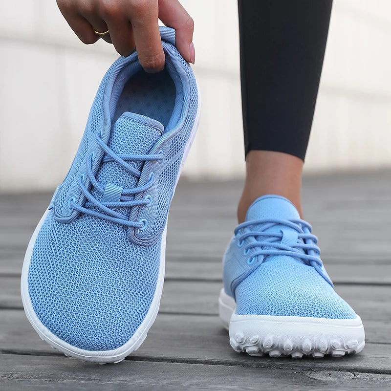 Zapatillas tejidas de puntera amplia con ajuste acordonado