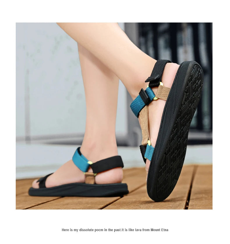 Sandalias de lona para hombre con ajuste de abrojo