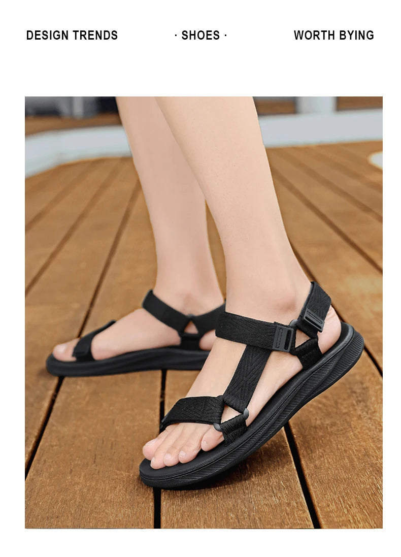 Sandalias de lona para hombre con ajuste de abrojo