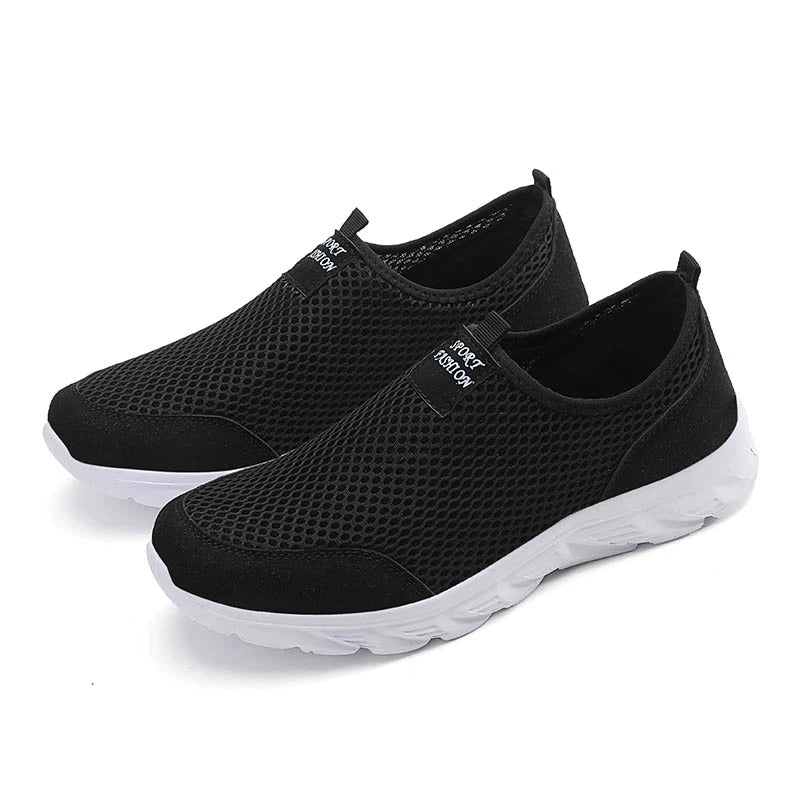Zapatillas slip on de malla con plantilla textil