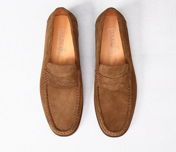Mocasines driving de cuero con interior de cuero