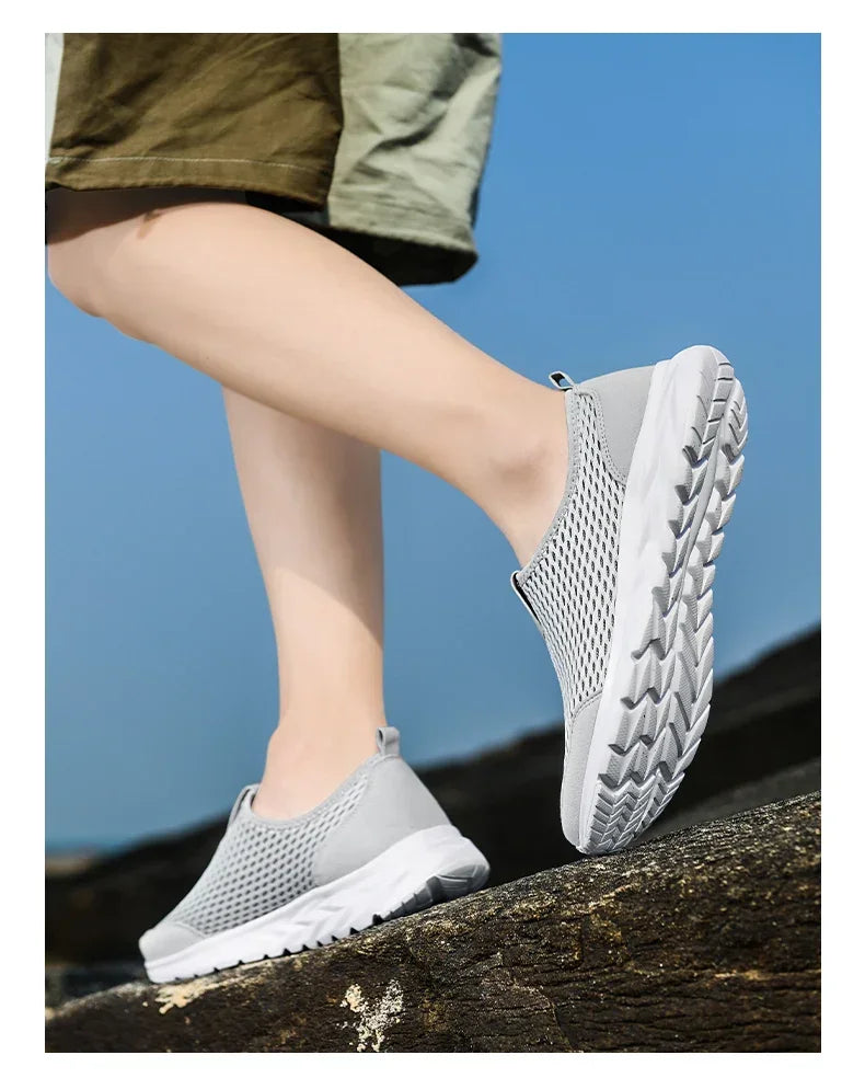 Zapatillas unisex de tela con construcción cosida