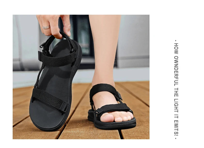 Sandalias de lona para hombre con ajuste de abrojo