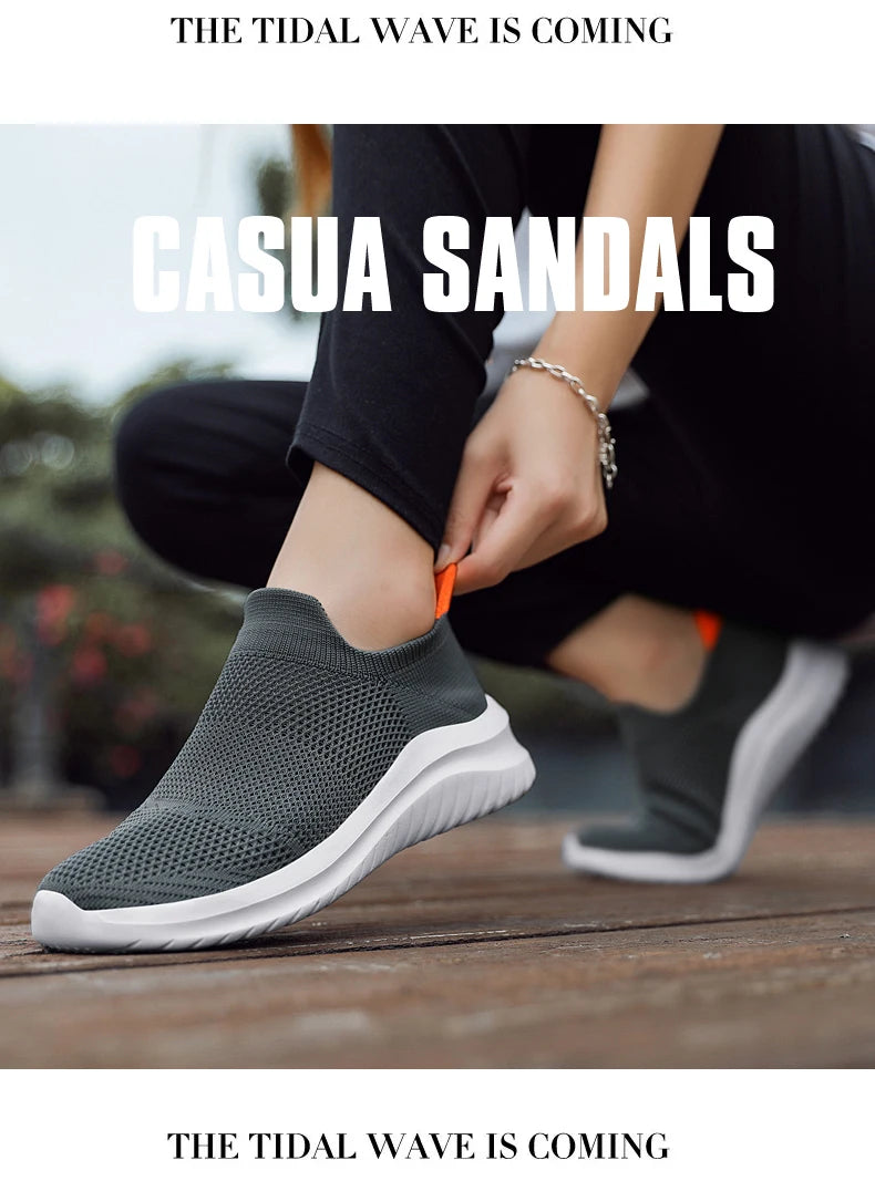 Zapatillas unisex sin cordones con capellada de malla y base de EVA