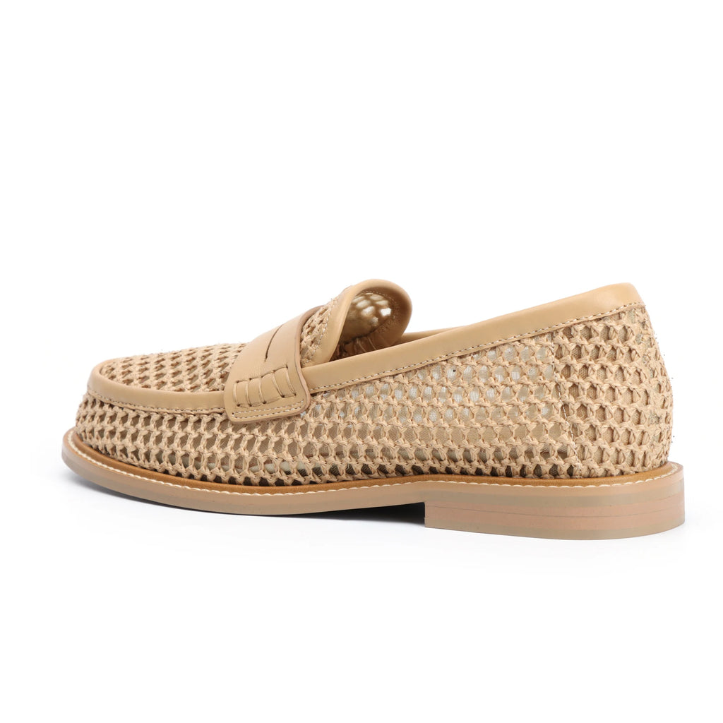 Mocasines de mujer de malla con plantilla de cuero