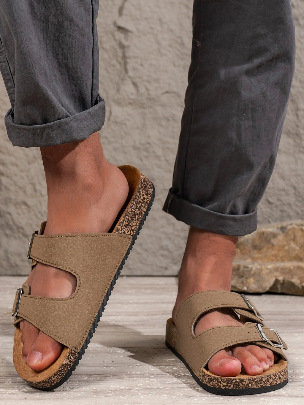 Sandalias de EVA para hombre con doble hebilla