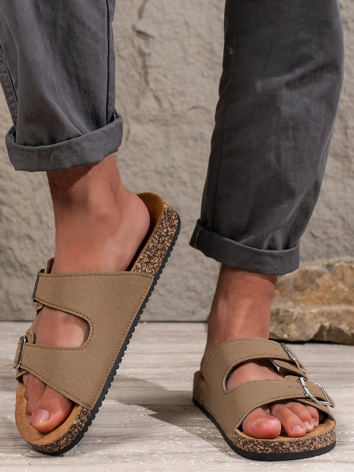 Sandalias de EVA para hombre con doble hebilla