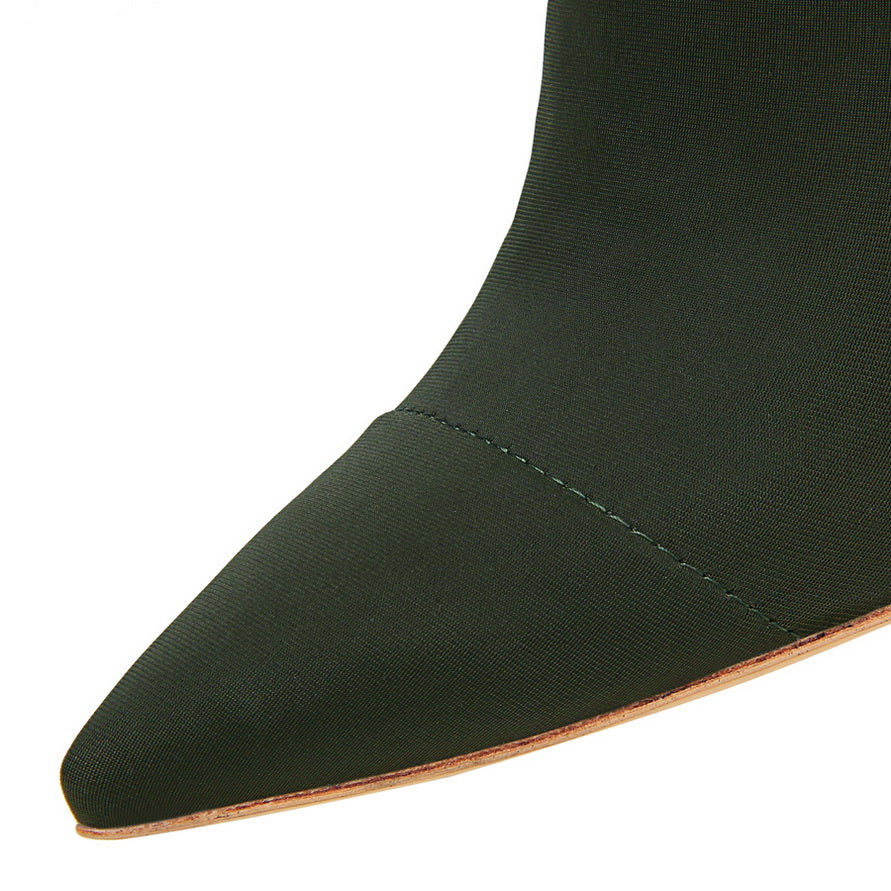Botas tipo media de seda con taco bloque de 10 cm