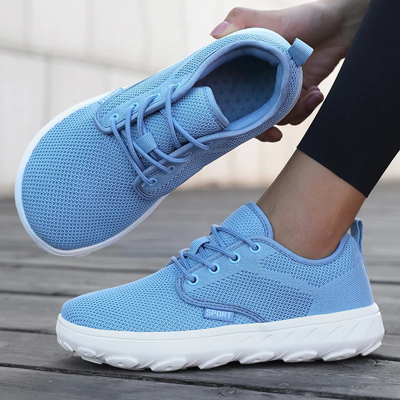 Zapatillas tejidas de puntera amplia con ajuste acordonado