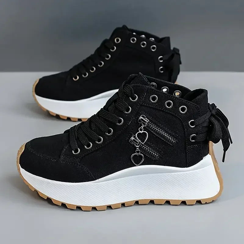 Zapatillas casuales de mujer en PU con base baja