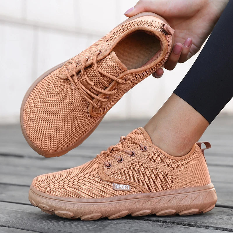 Zapatillas tejidas de puntera amplia con ajuste acordonado