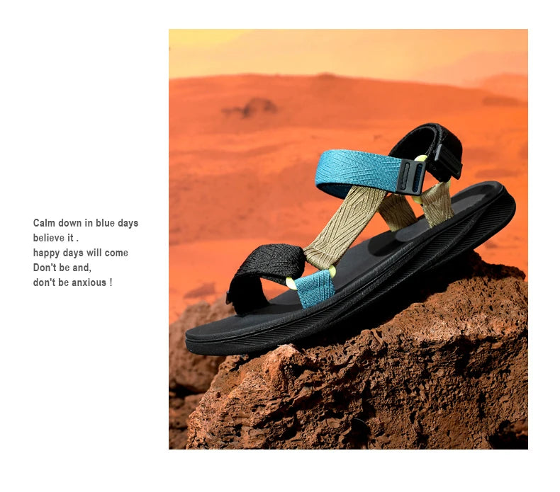 Sandalias de lona para hombre con ajuste de abrojo