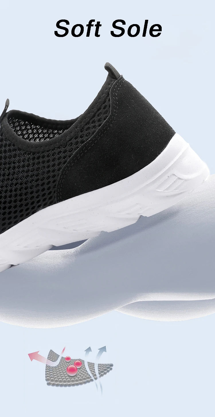Zapatillas slip on de malla con plantilla textil