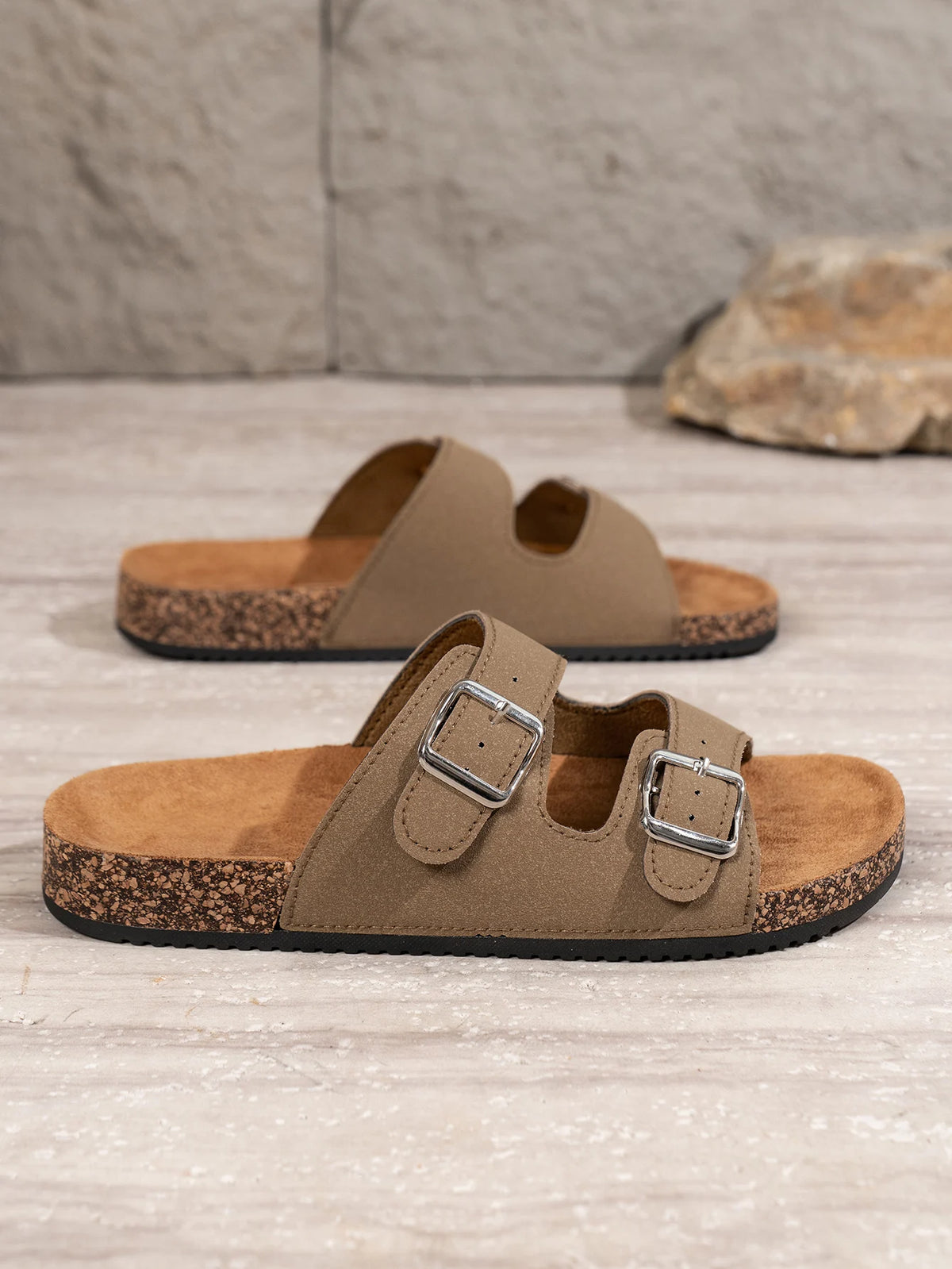 Sandalias de EVA para hombre con doble hebilla