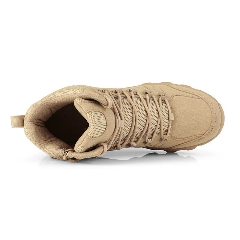 Borcegos de trekking de cuero con ajuste por cordones