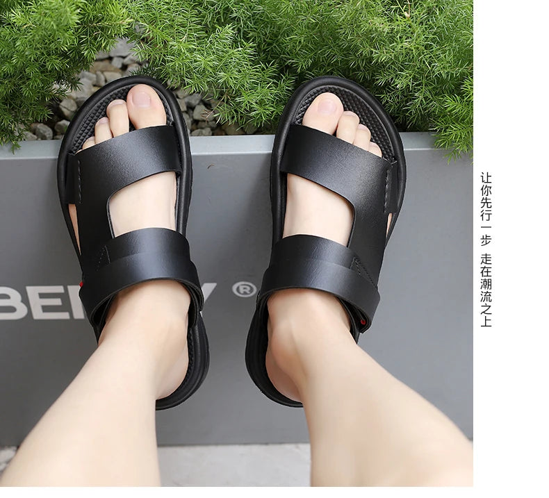 Sandalias de tiras para hombre con suela de goma