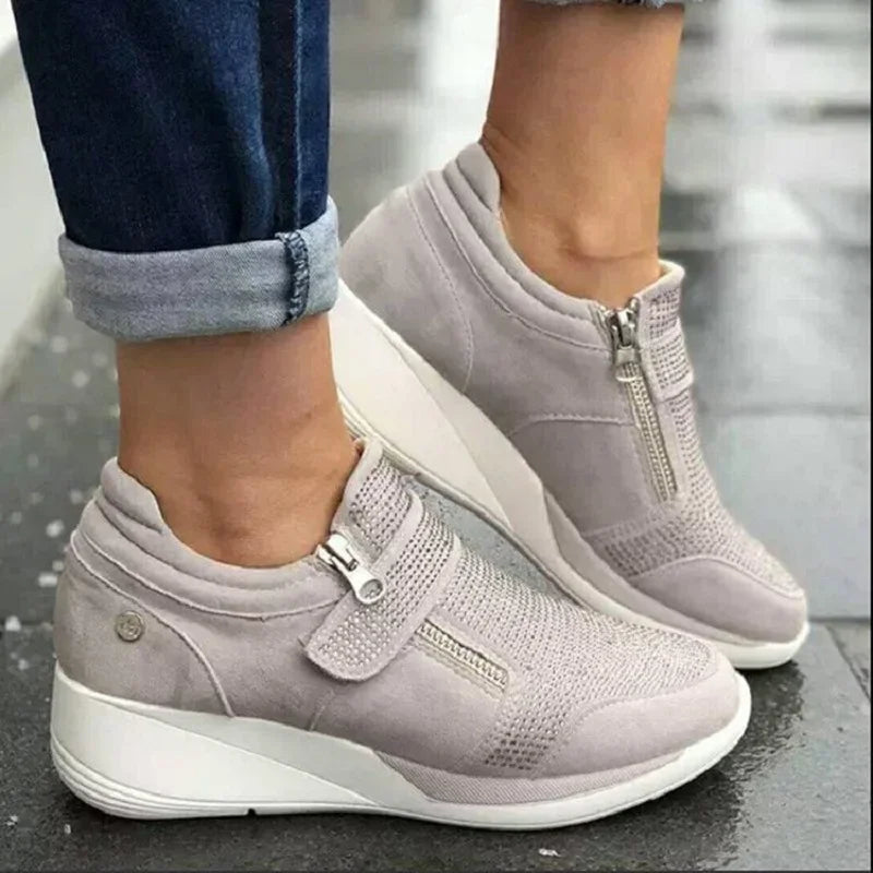 Zapatillas de mujer de algodón con abrojo y base media