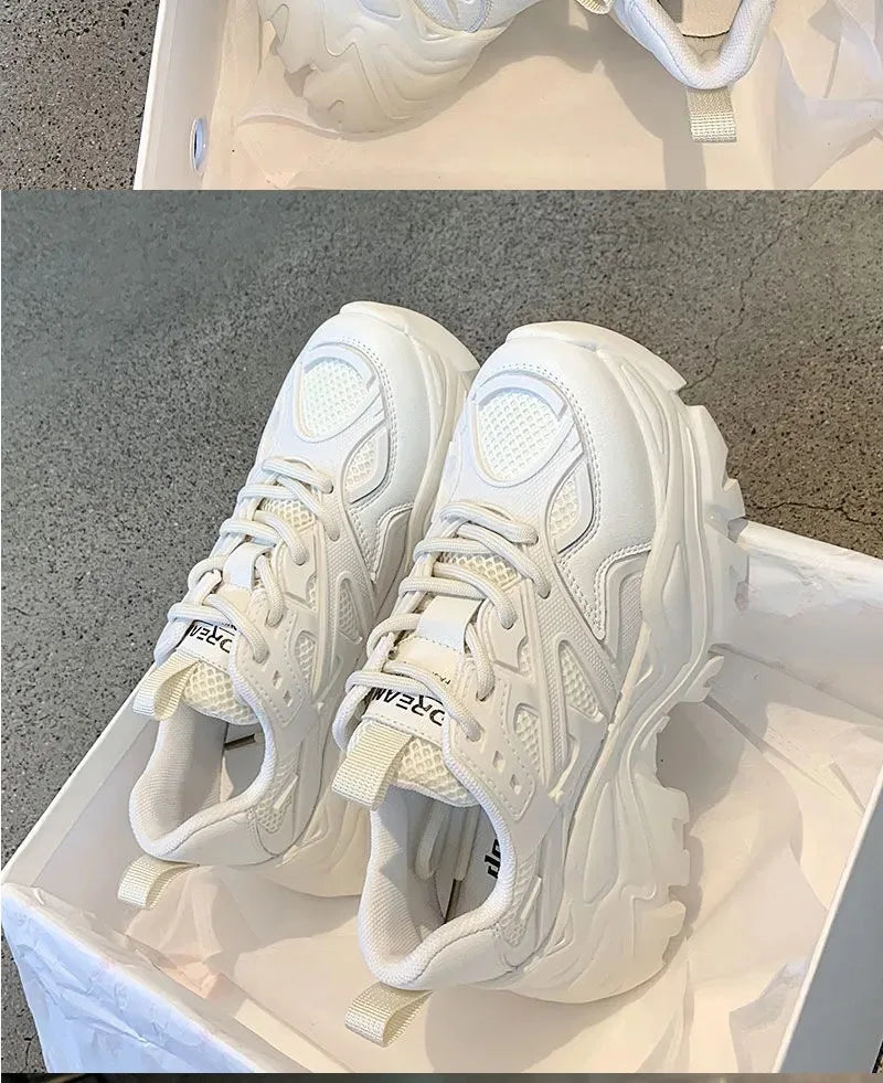 Zapatillas de mujer con plataforma y capellada de malla