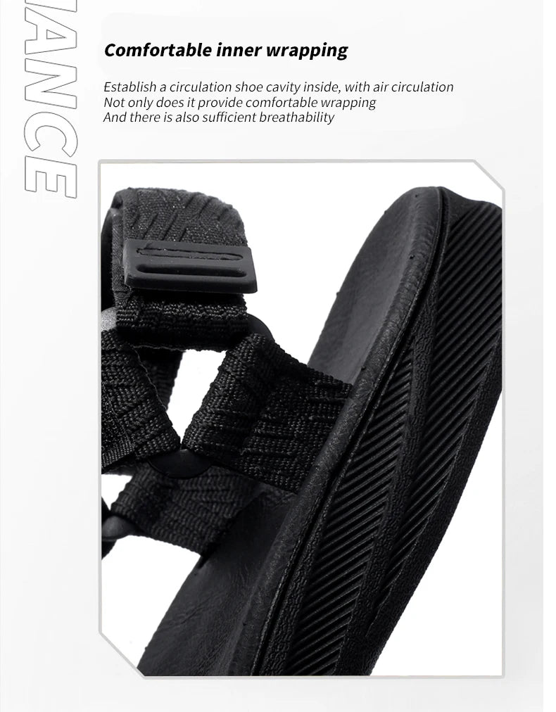 Sandalias de lona para hombre con ajuste de abrojo