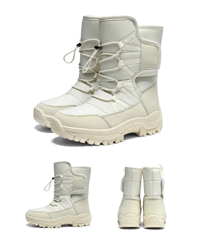 Botas de invierno de tejido elástico con interior de peluche