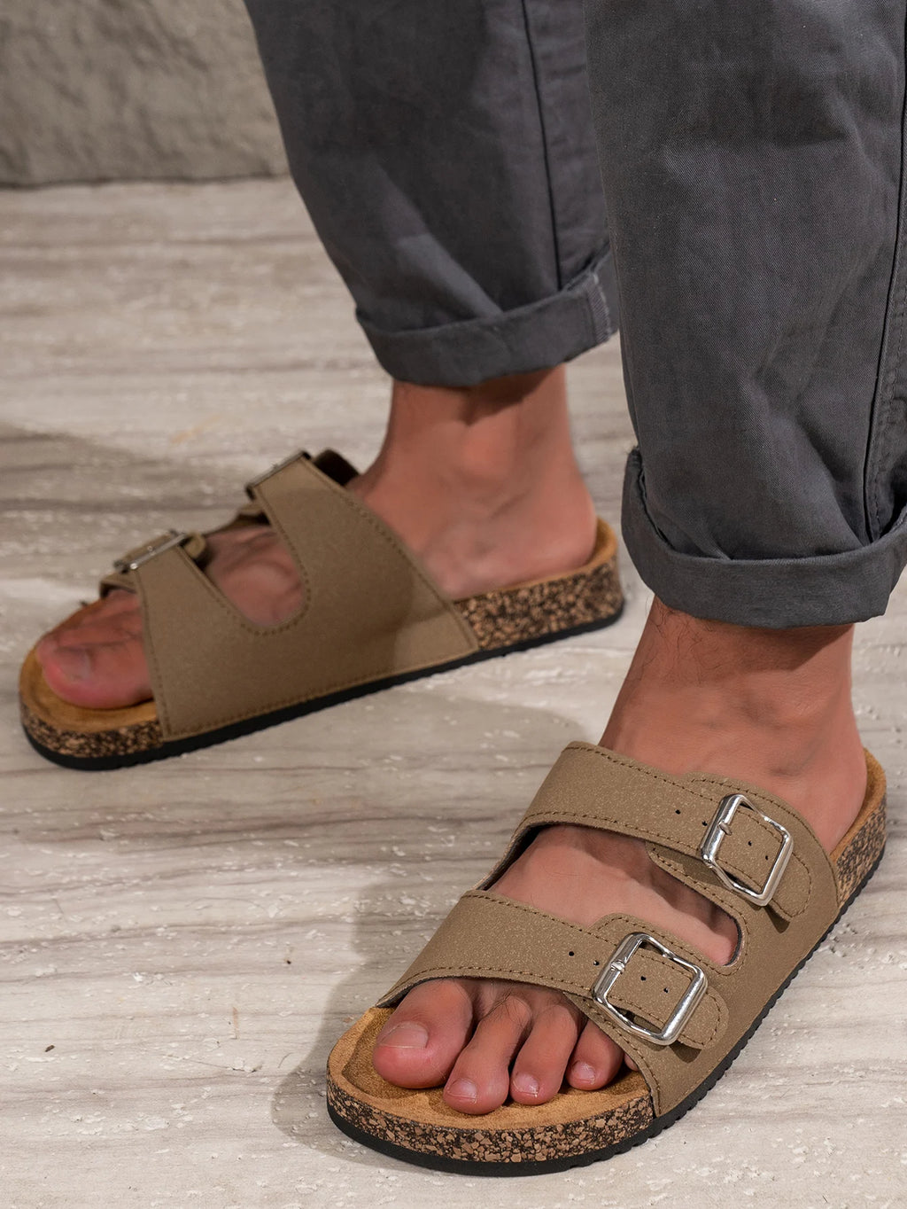 Sandalias de EVA para hombre con doble hebilla