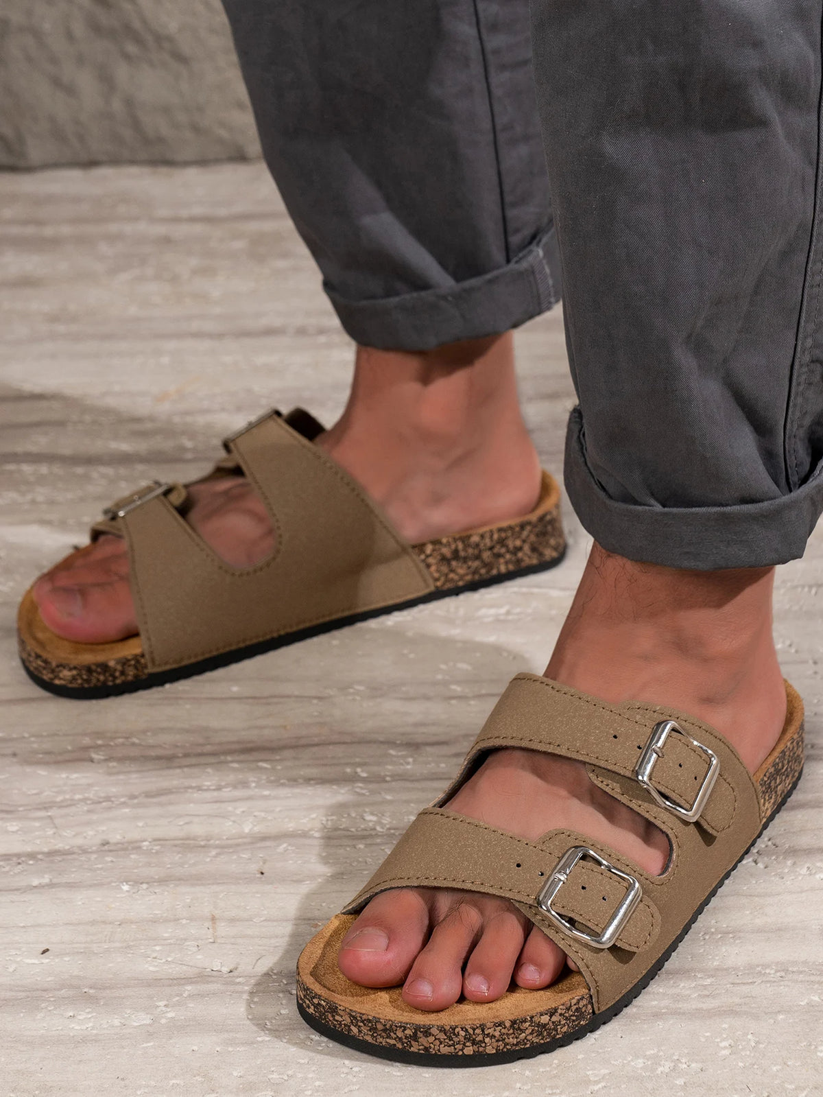 Sandalias de EVA para hombre con doble hebilla