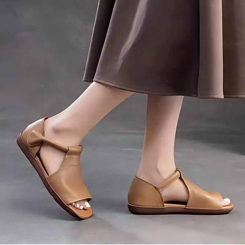 Sandalias de mujer con abrojo, tira en T y punta abierta