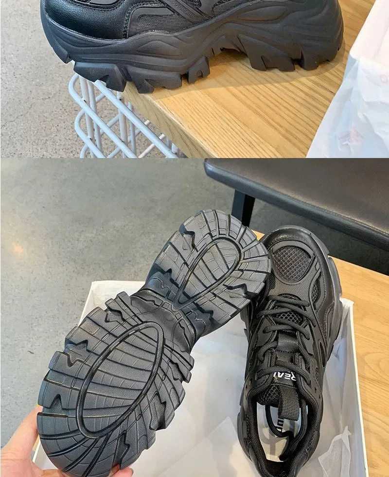 Zapatillas de mujer con plataforma y capellada de malla
