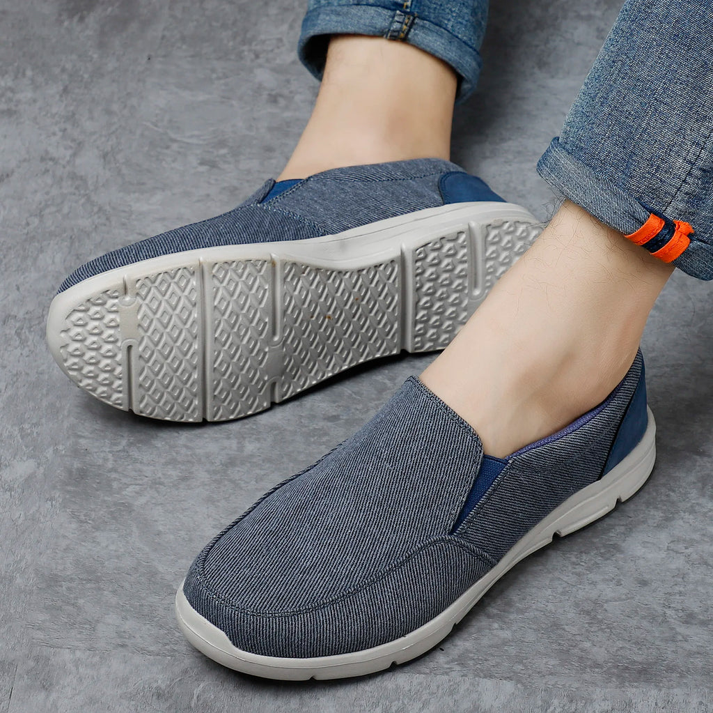 Zapatillas de lona para hombre sin cordones y punta redonda